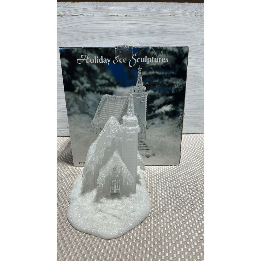 Heritage Mini Village Church Light Up Color Changing Ice Snow Winter Christmas